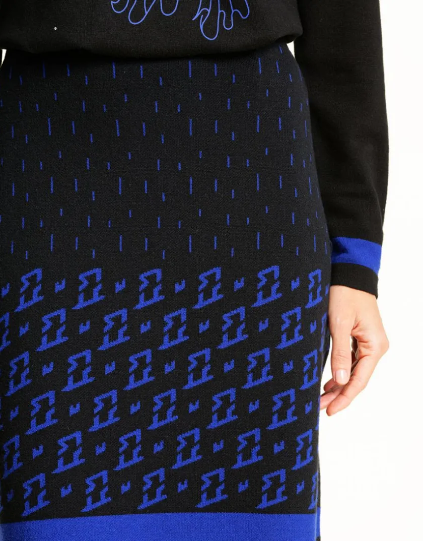 Best Jupe maille jacquard bleu Jupes|Robes & Jupes