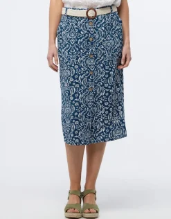 Discount Jupe midi bleu imprimé Jupes|Robes & Jupes