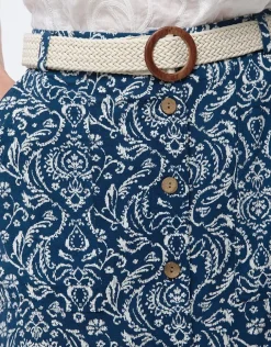 Discount Jupe midi bleu imprimé Jupes|Robes & Jupes