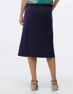 Sale jupe midi lin bleu marine Jupes|Robes & Jupes