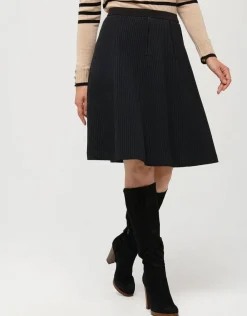 Discount Jupe noire évasée gaufrée Jupes|Robes & Jupes