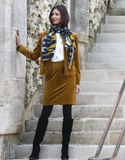 Hot Jupe ocre en velours Jupes|Robes & Jupes
