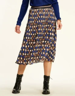Clearance Jupe plissée à pois bleue Jupes|Robes & Jupes