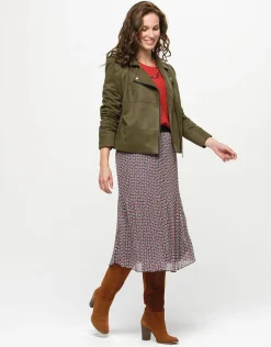Outlet Jupe plissée bleu rouge Jupes|Robes & Jupes