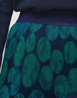 Online Jupe plissée imprimé vert Jupes|Robes & Jupes