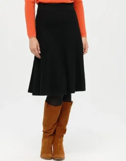 Outlet Jupe plissée maille noire Jupes|Robes & Jupes