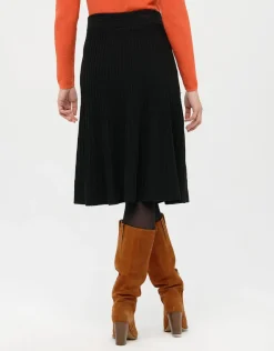 Outlet Jupe plissée maille noire Jupes|Robes & Jupes