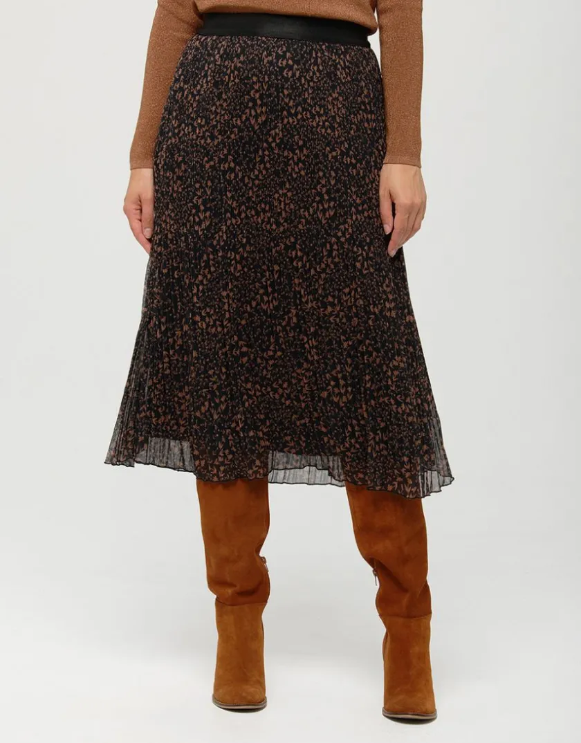 Discount Jupe plissée motif beige Jupes|Robes & Jupes