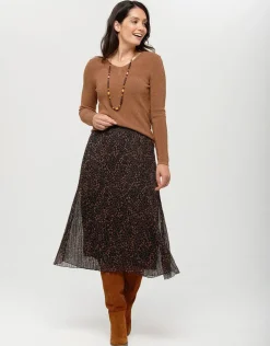 Discount Jupe plissée motif beige Jupes|Robes & Jupes
