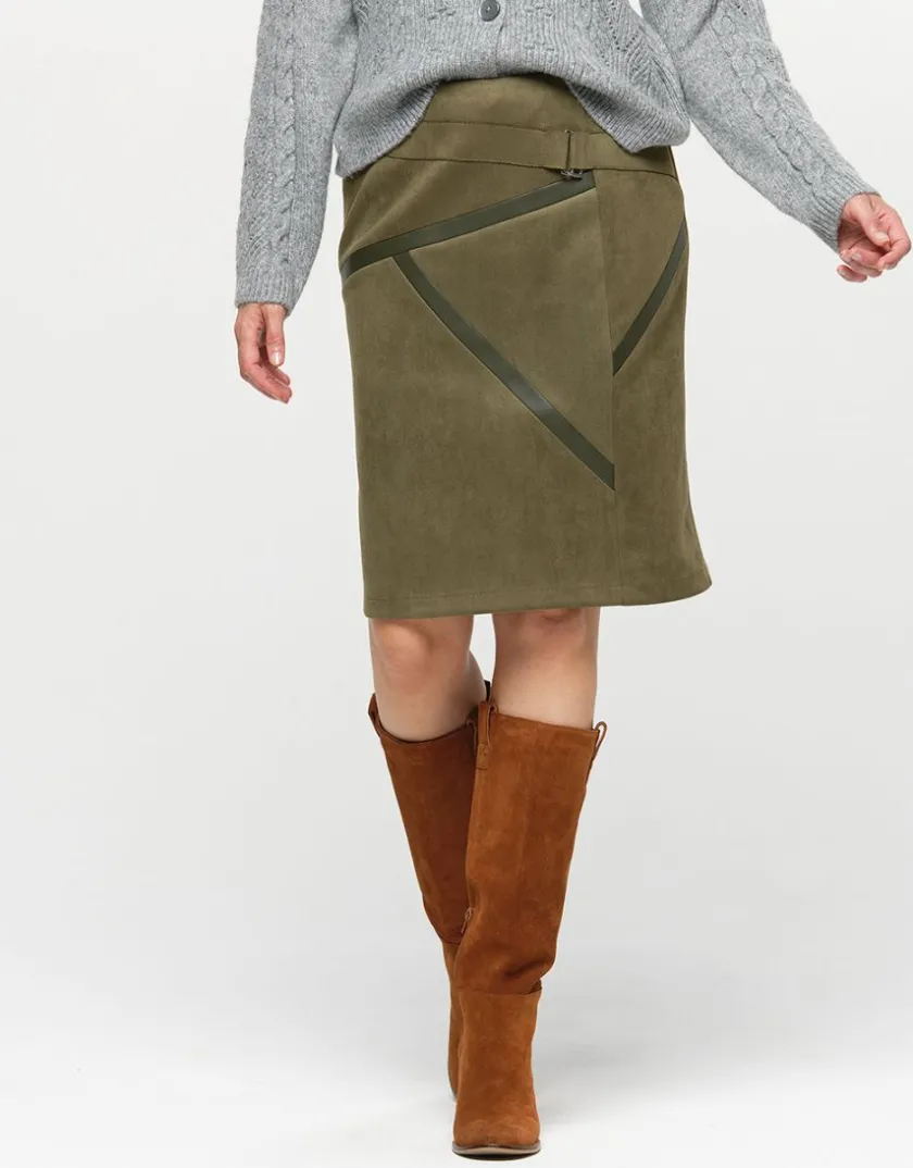 Online Jupe suédine kaki Jupes|Robes & Jupes