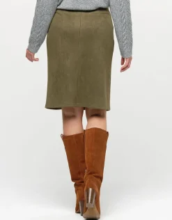 Online Jupe suédine kaki Jupes|Robes & Jupes