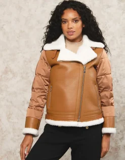 Hot Manteau camel effet peau Manteaux|Parkas