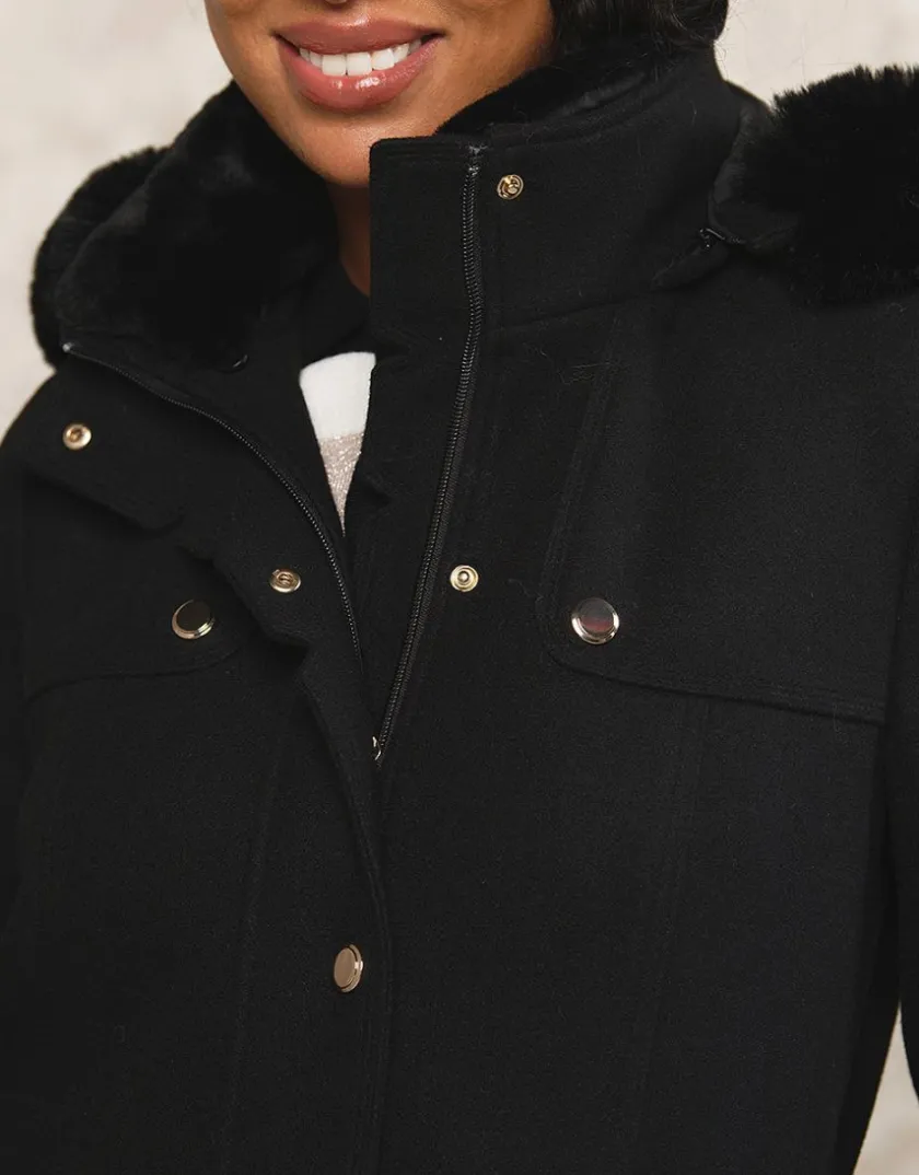 New Manteau chic noir Manteaux|Parkas