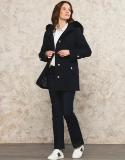Outlet Manteau laine marine Parkas|Manteaux