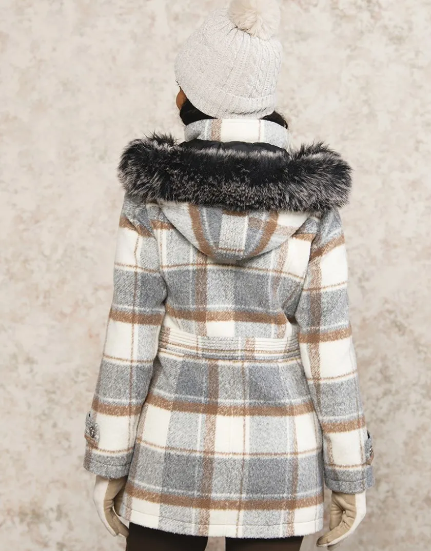 Clearance Manteau long à carreaux Manteaux|Parkas