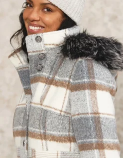 Clearance Manteau long à carreaux Manteaux|Parkas