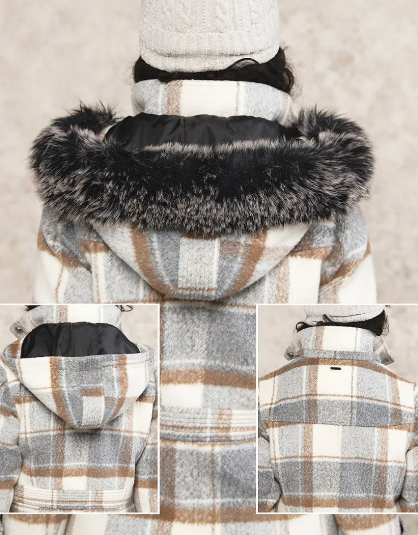 Clearance Manteau long à carreaux Manteaux|Parkas