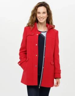 Online Manteau rouge 70% laine Manteaux|Parkas