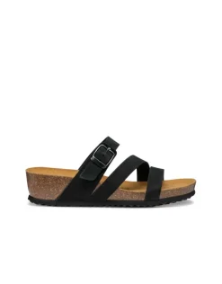 Fashion Mules hautes cuir noir GEOX Sandales