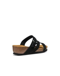 Fashion Mules hautes cuir noir GEOX Sandales
