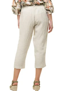 Best Pantacourt beige 100% lin Pantacourts|Pantalons
