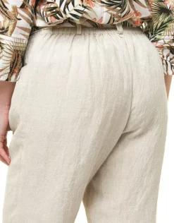 Best Pantacourt beige 100% lin Pantacourts|Pantalons