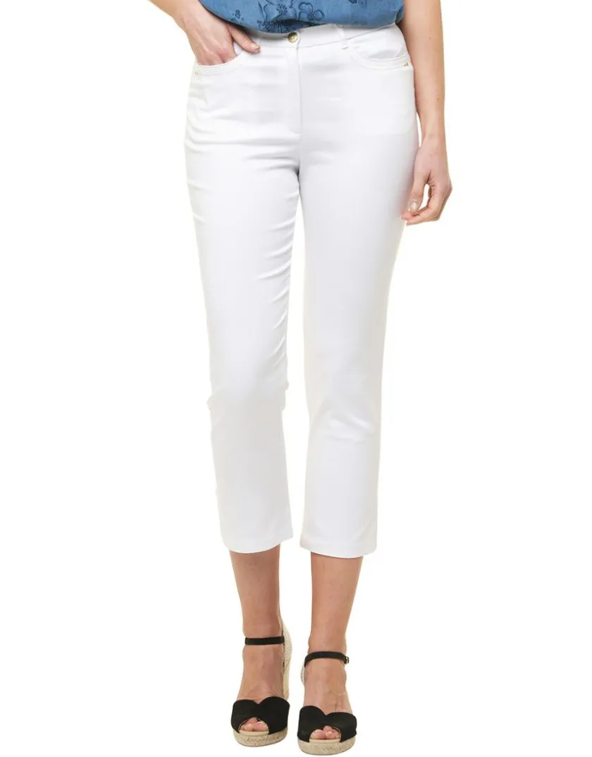 Hot Pantacourt blanc stretch Pantacourts