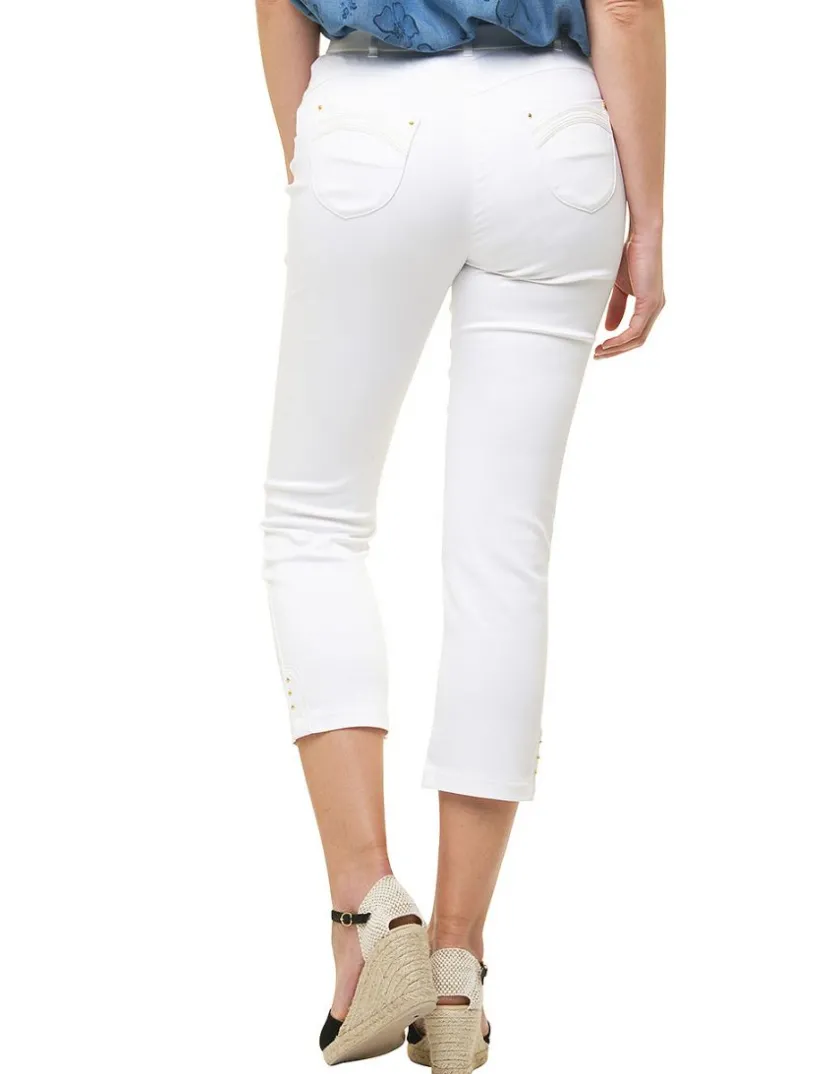 Hot Pantacourt blanc stretch Pantacourts