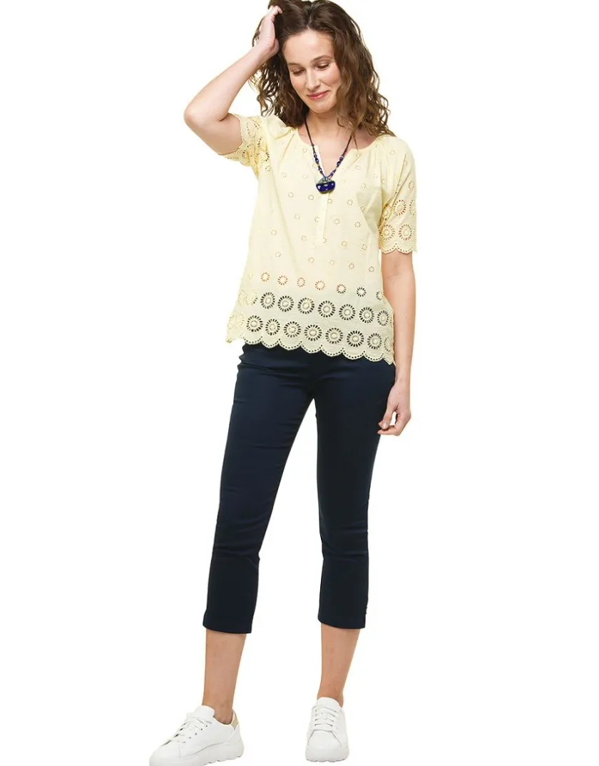 Discount Pantacourt bleu coton Pantacourts
