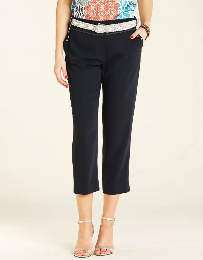 Outlet Pantacourt bleu fluide Pantacourts