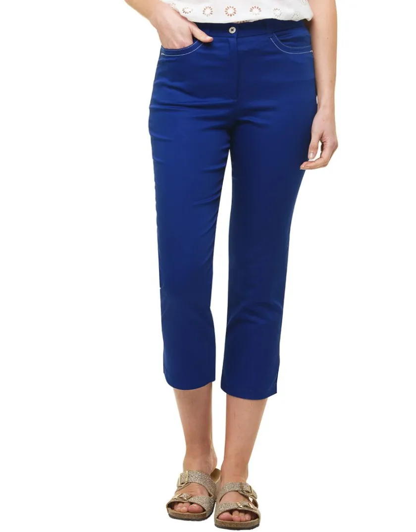 Discount Pantacourt bleu roi coton Pantacourts