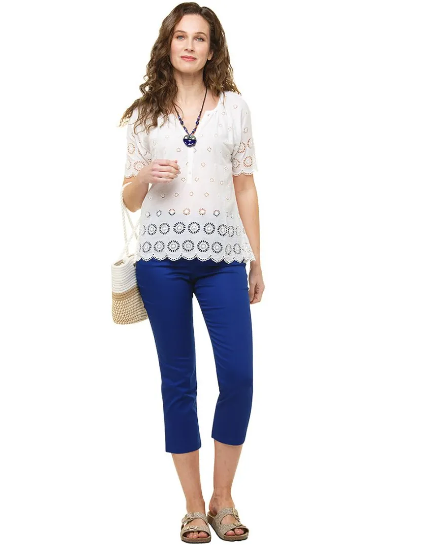 Discount Pantacourt bleu roi coton Pantacourts