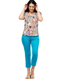 Best Pantacourt bleu stretch Pantacourts