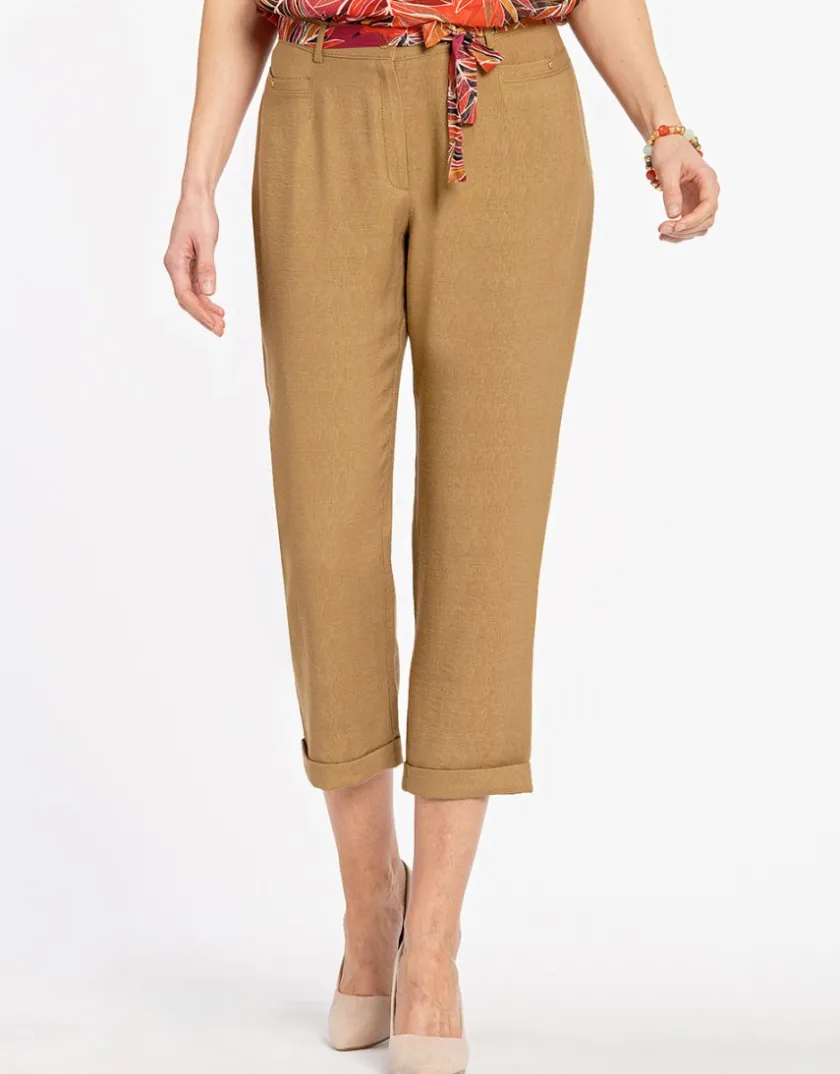 Discount Pantacourt chic marron Pantacourts|Pantalons