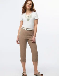 Online Pantacourt coton beige Pantacourts|Pantalons