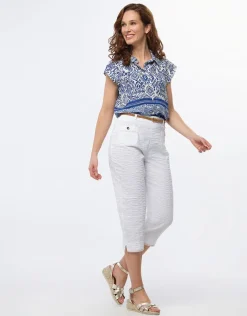 Online Pantacourt coton blanc Pantacourts|Pantalons