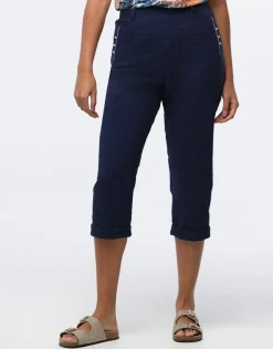 Sale Pantacourt coton marine Pantacourts|Pantalons