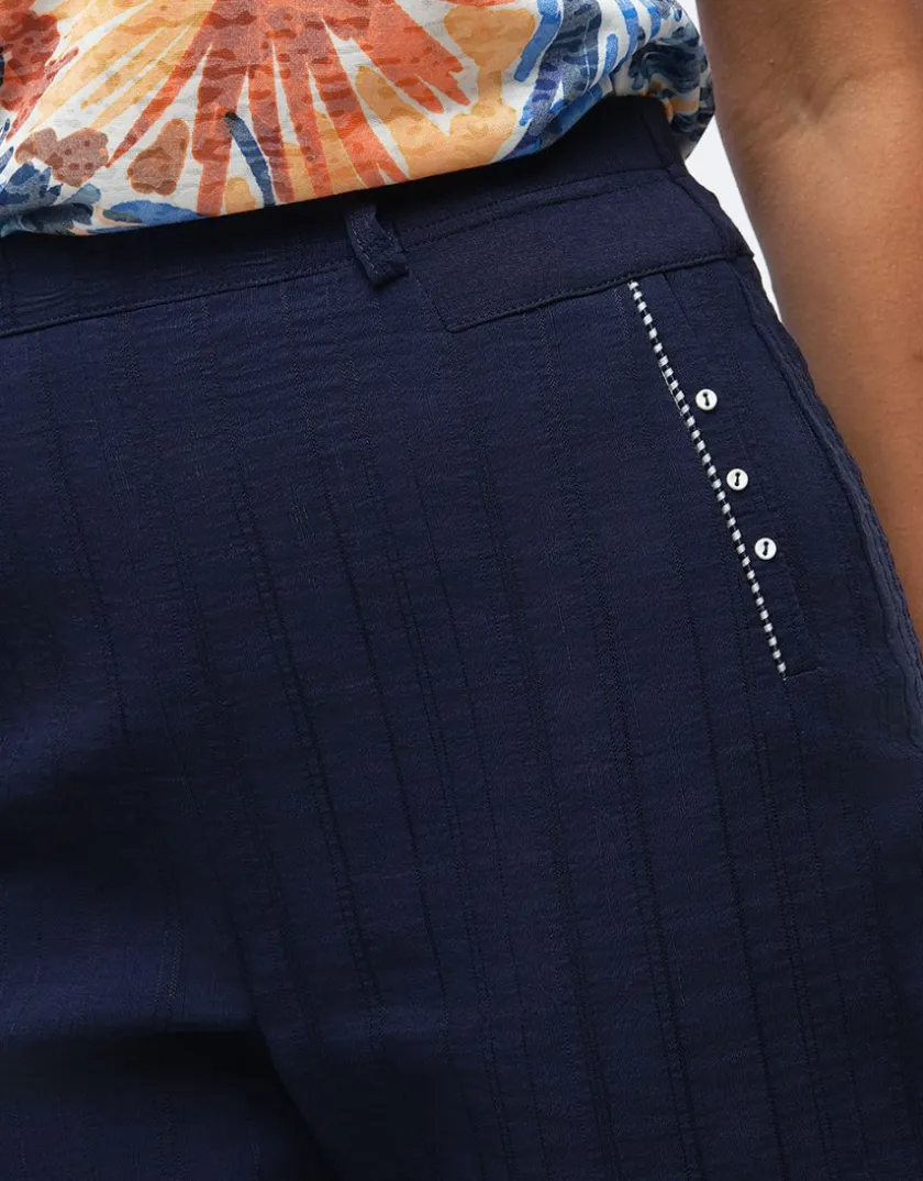 Sale Pantacourt coton marine Pantacourts|Pantalons