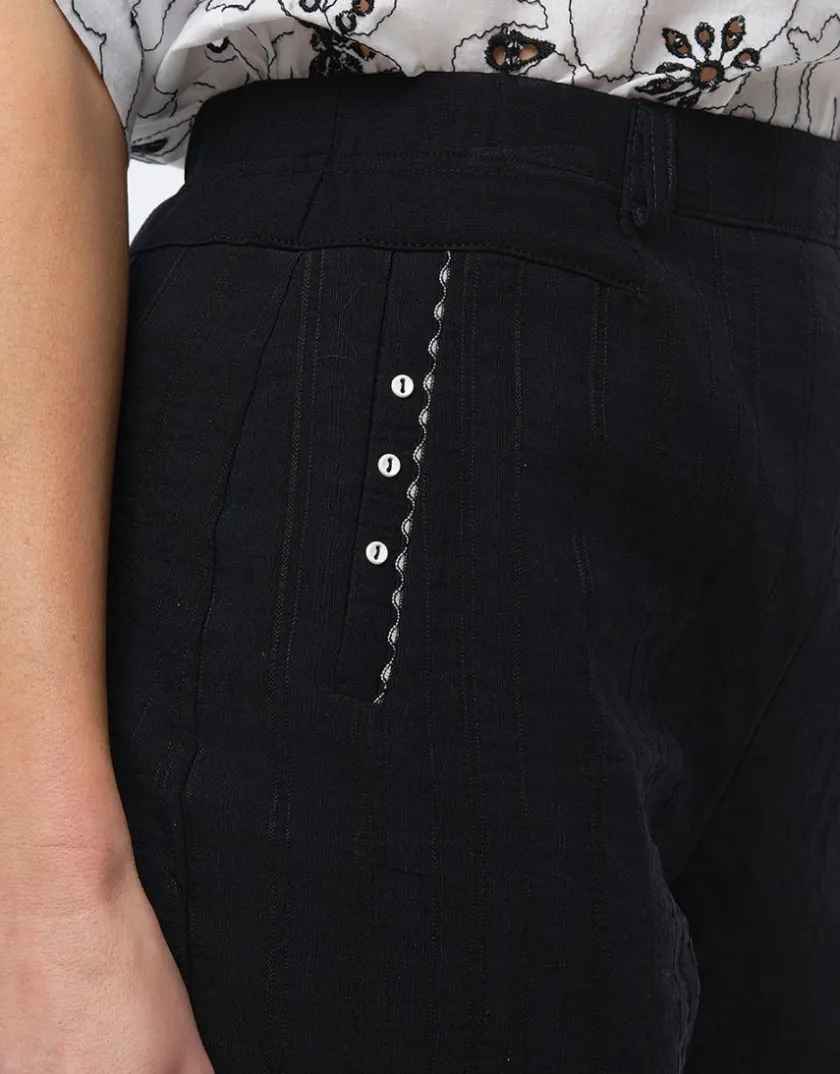 Discount Pantacourt coton noir Pantacourts|Pantalons