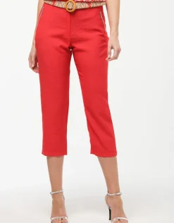 Discount Pantacourt droit rouge Pantacourts