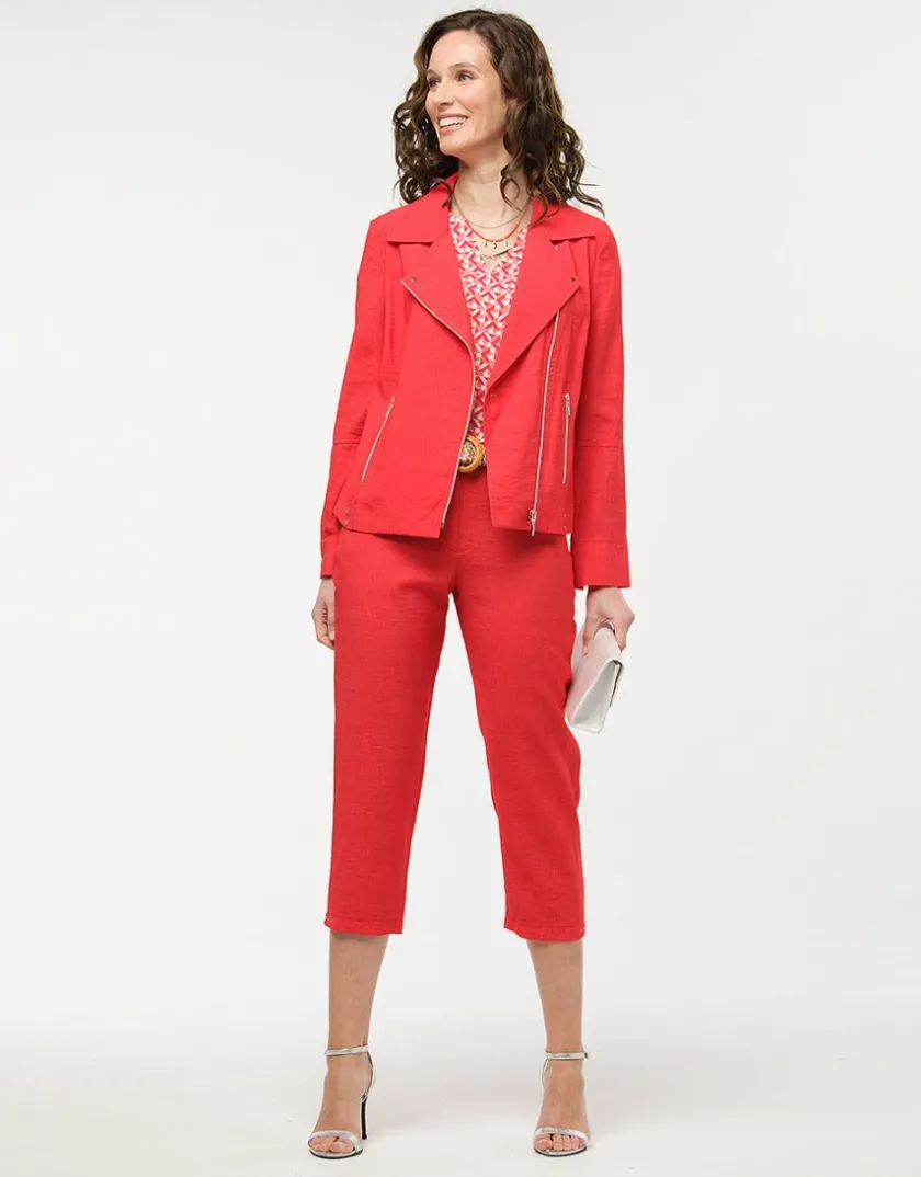 Discount Pantacourt droit rouge Pantacourts