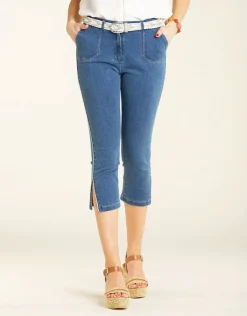 Sale Pantacourt en jean brut Pantacourts|Jeans