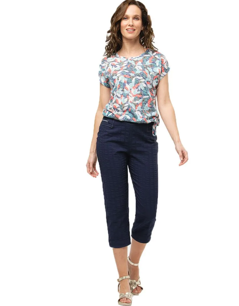 Outlet Pantacourt fluide bleu Pantacourts