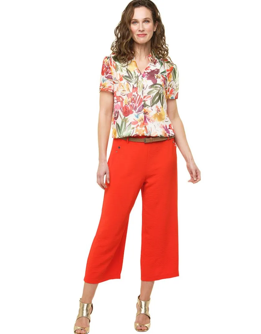 Clearance Pantacourt fluide orange Pantacourts