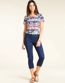 Online Pantacourt léger marine Pantalons|Pantacourts