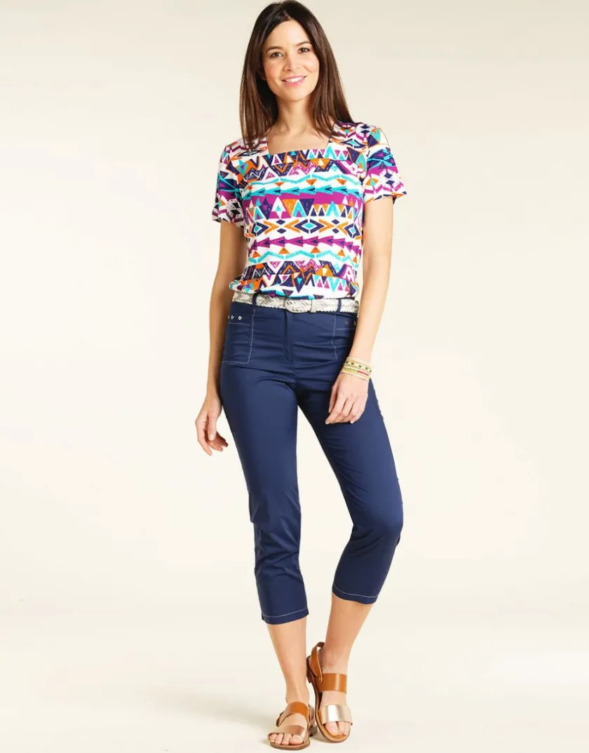 Online Pantacourt léger marine Pantalons|Pantacourts