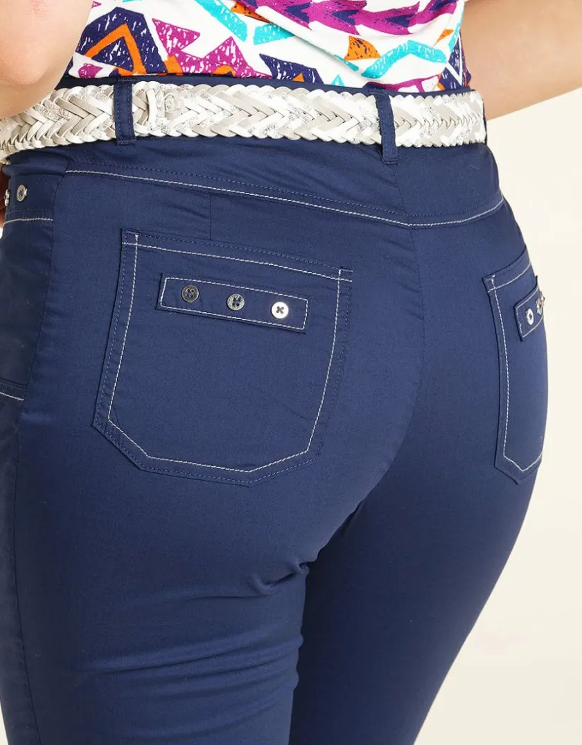 Online Pantacourt léger marine Pantalons|Pantacourts