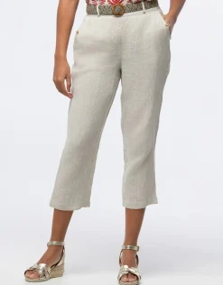 Discount Pantacourt lin beige Pantalons|Pantacourts