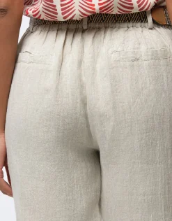 Discount Pantacourt lin beige Pantalons|Pantacourts
