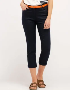 Outlet Pantacourt marine chic Pantacourts|Pantalons